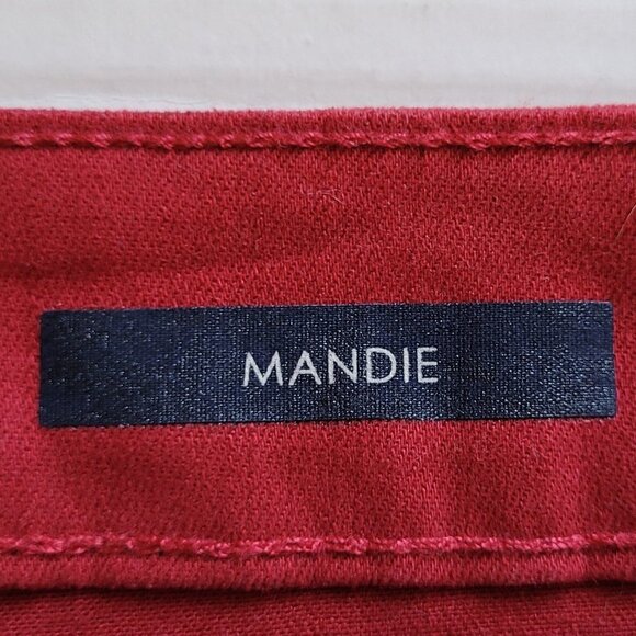 Bandolino jeans red Mandie style straight legs stretch cotton denim pants petite - Picture 6 of 16